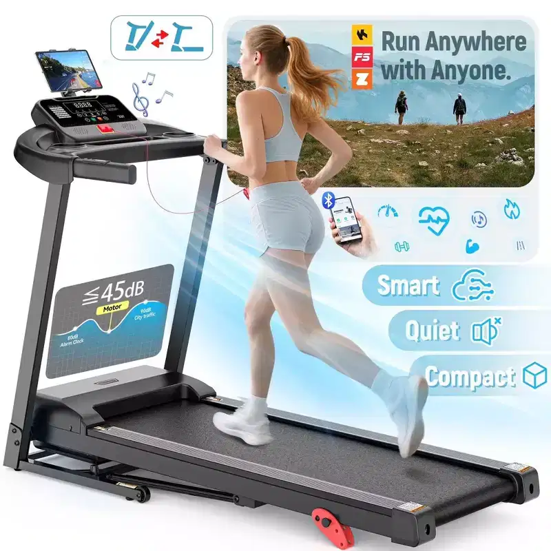 Treadmills on sale - 330 lb Capacity, 3.5HP Folding Electric Treadmill Up to 7.5 MPH Speed, Running Machine with Bluetooth Speaker for Home/Office