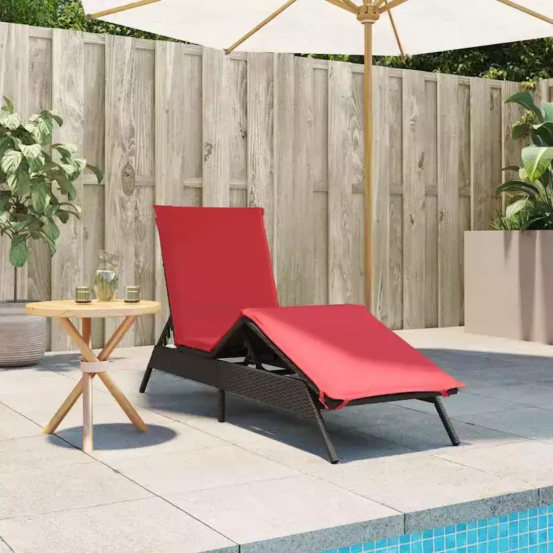 vidaXL Patio Sun Lounger PE rattan Extra Long Adjustable Footrests