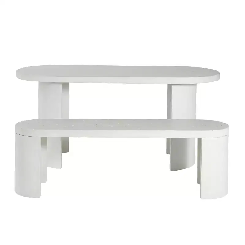 Christopher Knight Home Clara 2 Piece Modern Outdoor Concrete Terrazzo Dining Set