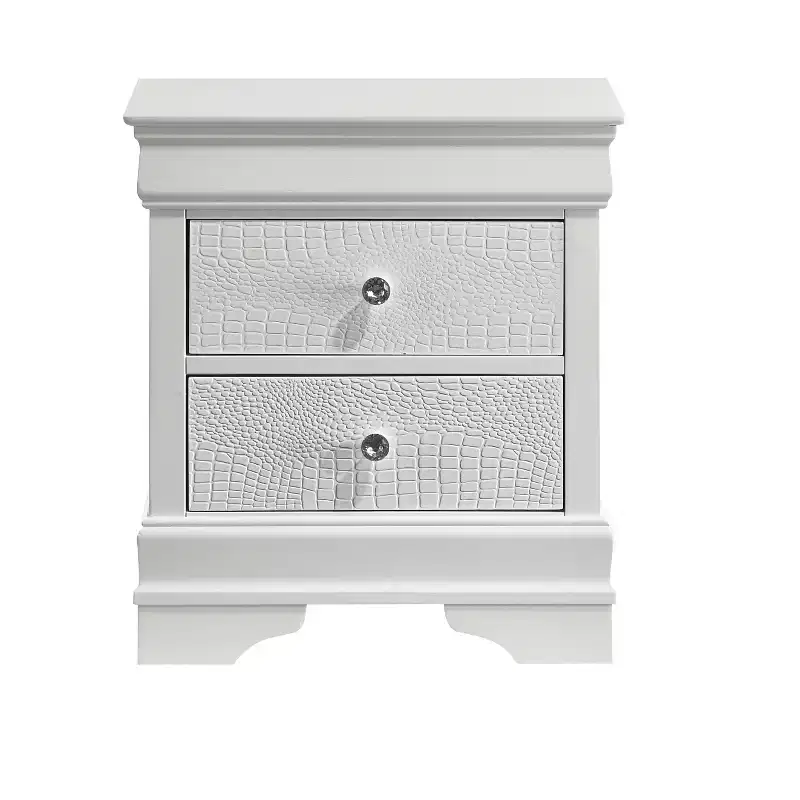 Modern Style 2-Drawer Night stand Made with Wood in White