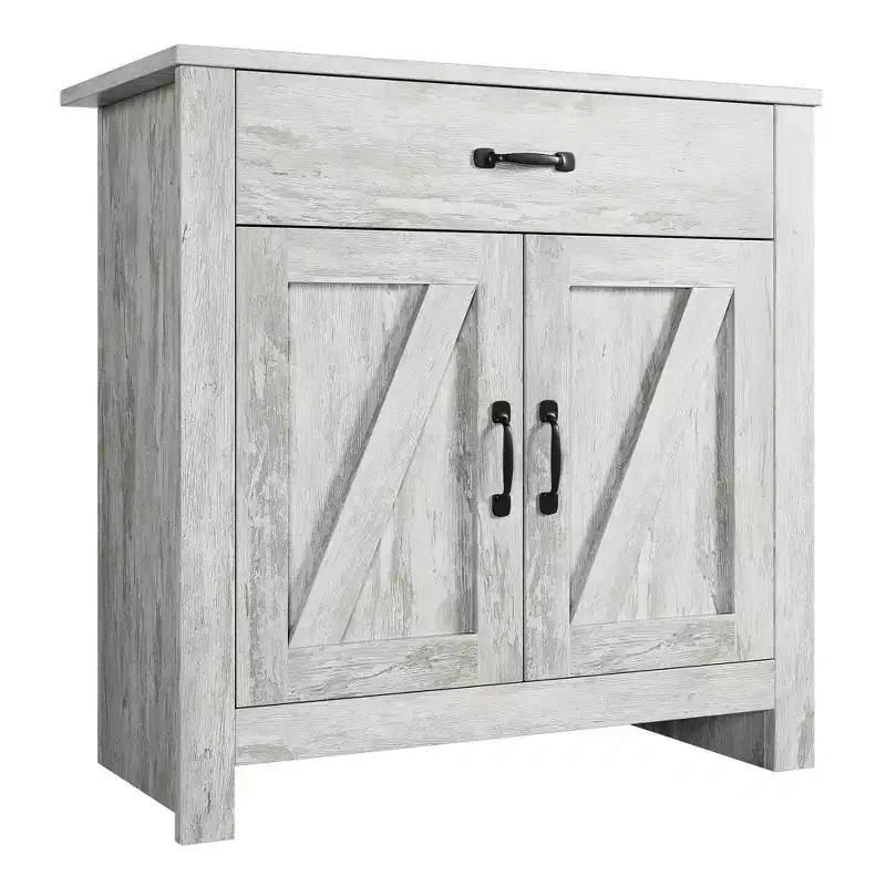 Sideboard Cabinet, Kitchen Storage Cabinet with Drawers, Door, Adjustable Shelves, Freestanding Hutch Cabinet with Buffet Cupboard