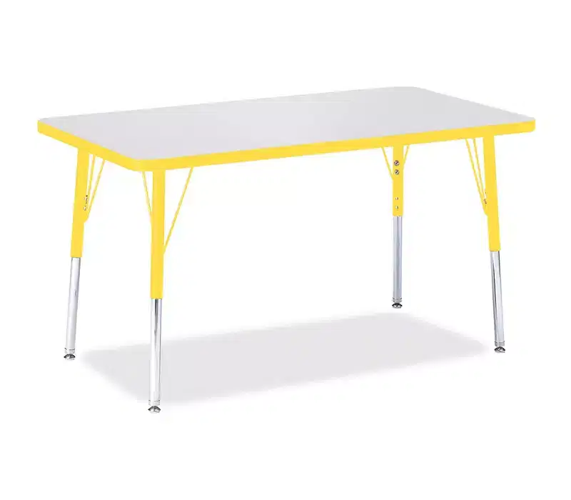 Jonti-Craft Berries Adult Height Color Edge Rectangle Table (24 x 36) in Yellow