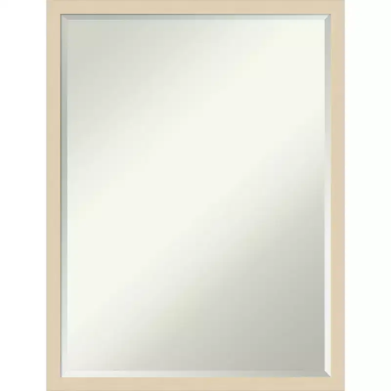 Amanti Art Svelte Petite Bevel Wood Bathroom Wall Mirror
