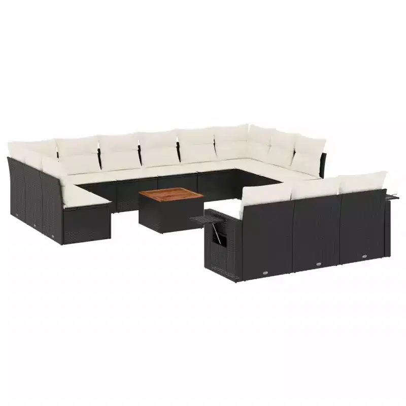 vidaXL Garden Sofa Set Black