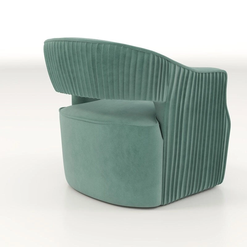 SEYNAR Modern Glam Velvet 360 Degree Swivel Open-Back Accent Armchair