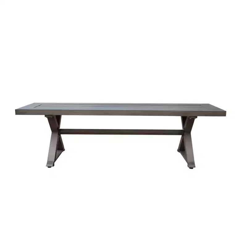 Lamphere Rectangle Aluminum Modern Dining Bench Dark Gray - Christopher Knight Home: Weather-Resistant, Patio Seating