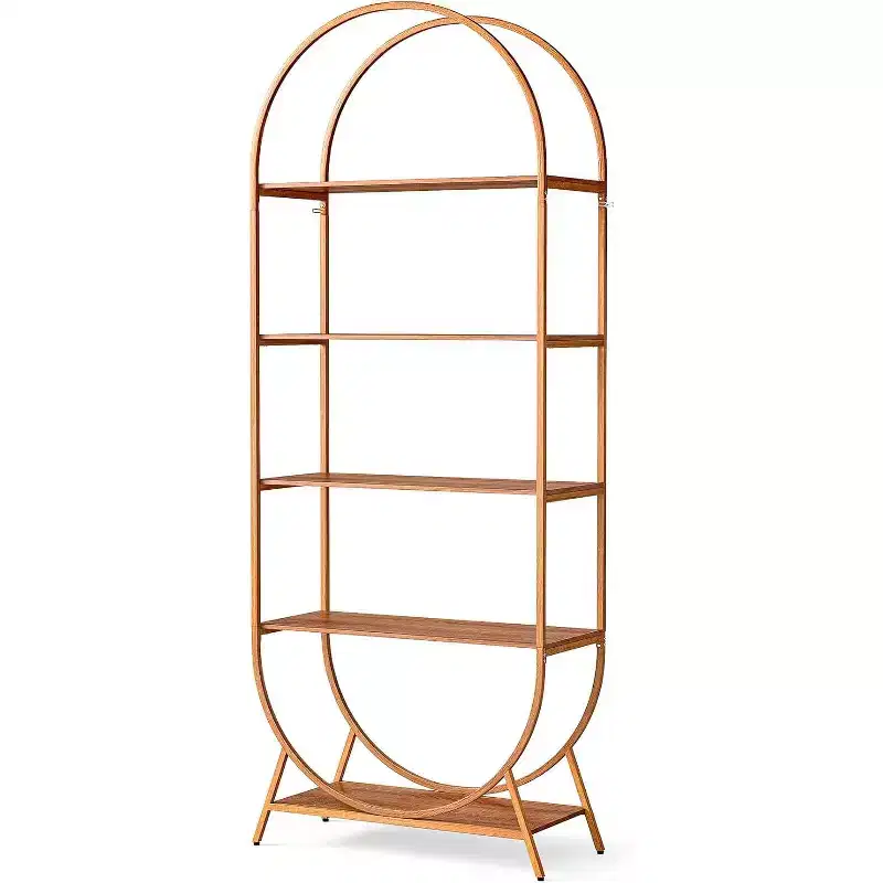 5-Tier Open Bookshelf, 70.8 Tall Arched Bookcase, Modern Freestanding Display Rack Shelving Unit for Office, Living Room