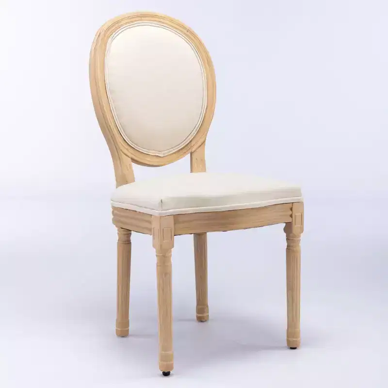 Upholstered Round Back Dining Chairs with Solid Wood Frame
