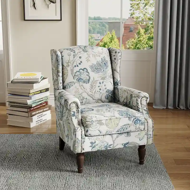 Upholstered Accent Chair Nailhead Trim Arm Chair