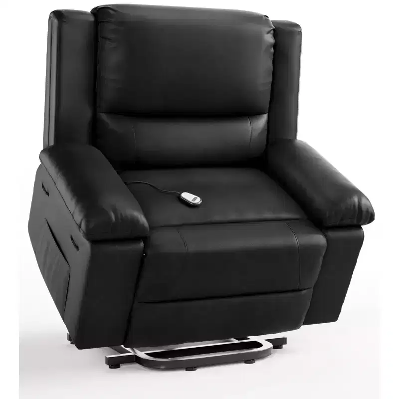 Oversized Power Lift Recliner Chair - Heat and Massage, PU Leather Electric Lift Recliner for Elderly & Mobility Impaired, Heavy Duty Lift Chair