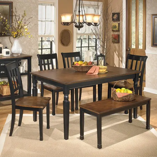 Black-Brown Dining Bench