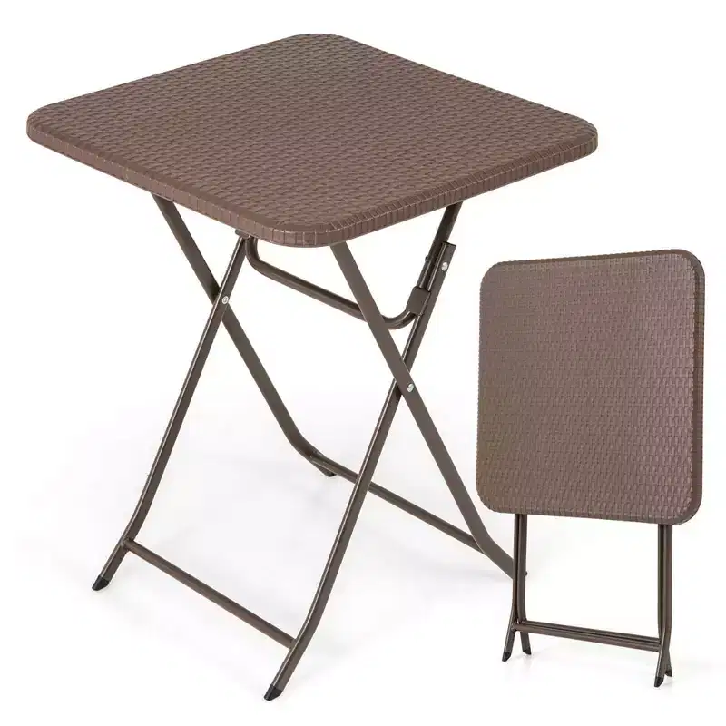 Costway 23.5 Square Folding Table Indoor Outdoor Foldable Plastic Table