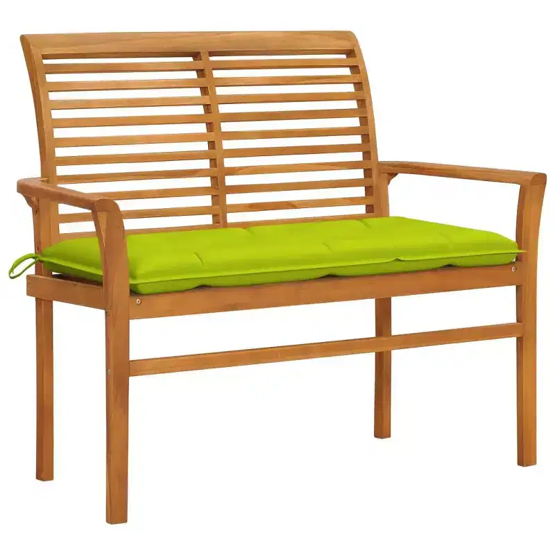 vidaXL Garden Bench Light blue (cushion), Natural teak (wood)
