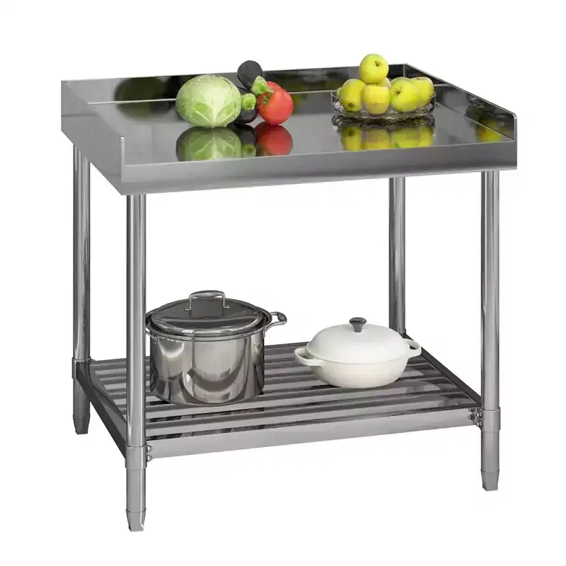 Stainless Steel Table, 36x30 Inch NSF Commercial Prep Table with Backsplash - Heavy-Duty Workstation for Restaurant Home Hotel