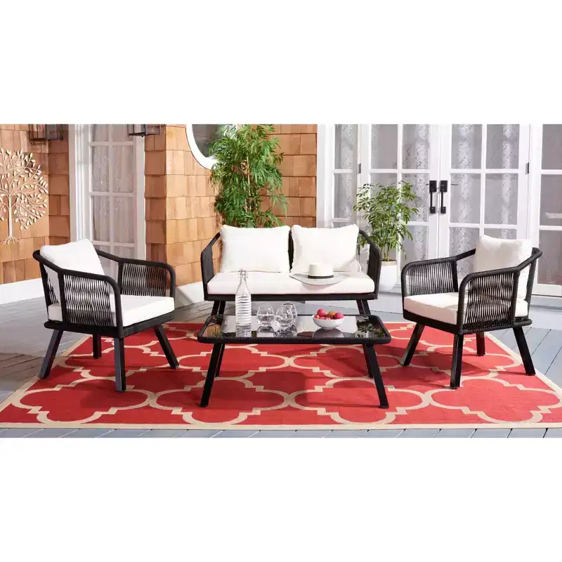 Torsla 4 Piece Rope Living Set - Indoor/Outdoor - PAT7520 - Safavieh
