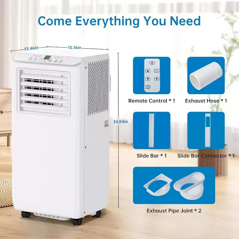 GustoWave 8000 BTU Portable Air Conditioner for Bedroom with Fast Cooling