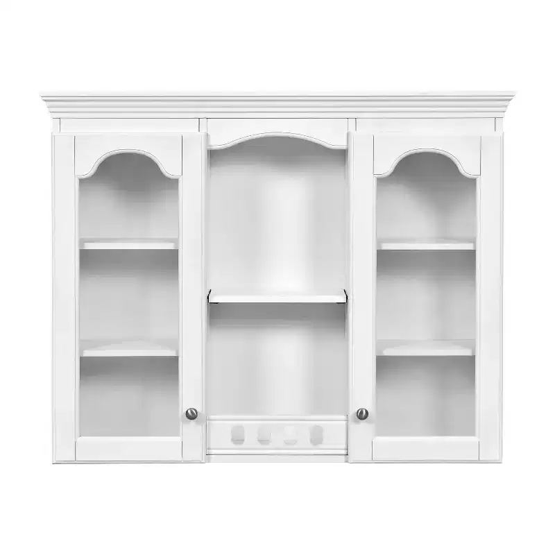 CASAINC Wall Mounted Medicine Cabinet with 2 Glass Doors, Over Sink Storage with Ample Space