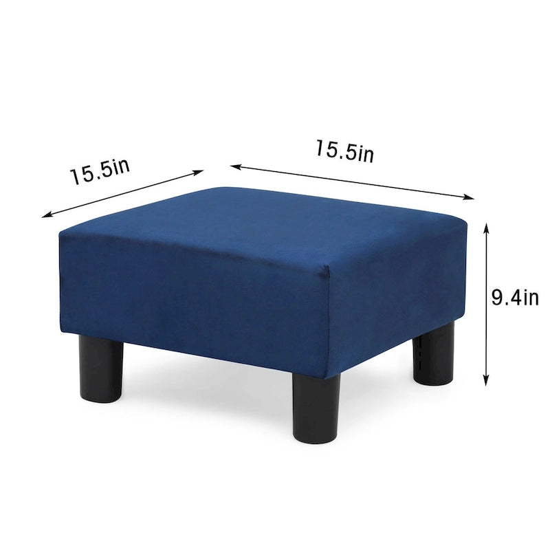Small Square Footstool Ottoman Modern Fabric Footrest Stool