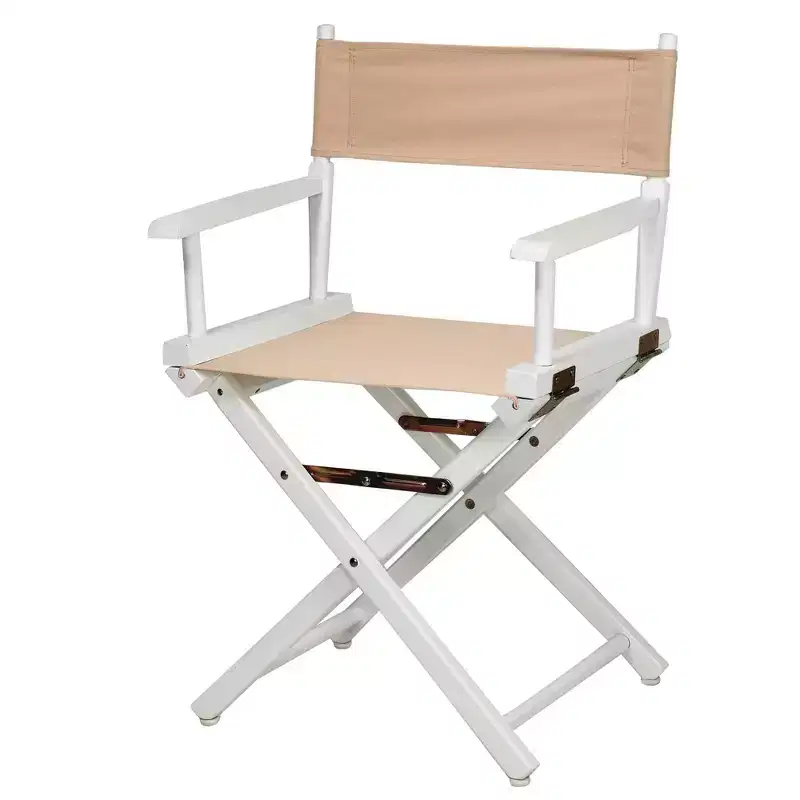 Multi-Color Canvas Folding Director's Chair, White Frame, Seats 1