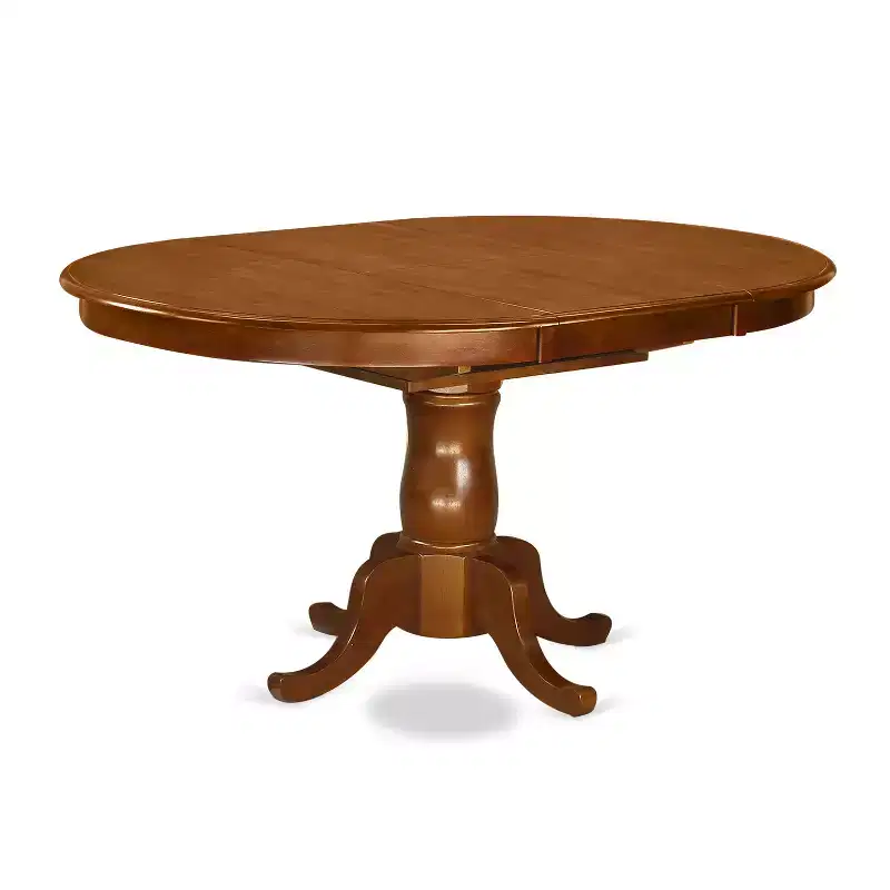 HomeStock Oval Kitchen Dining Table Set with 6 Chairs Saddle Brown