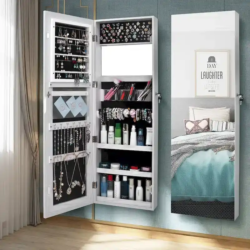 Full-Length Mirror Jewelry Storage Cabinet