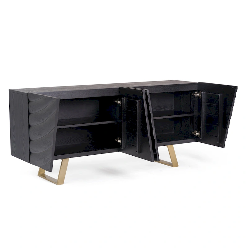 Modrest Finley Mid-Century Black & Gold Buffet