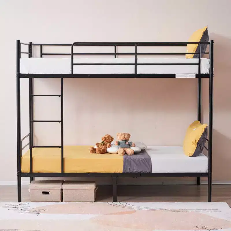 Karl Home Twin Over Twin Steel Bunk Bed Frame Ladder Bedroom Dorm Room for Kids Adult Children