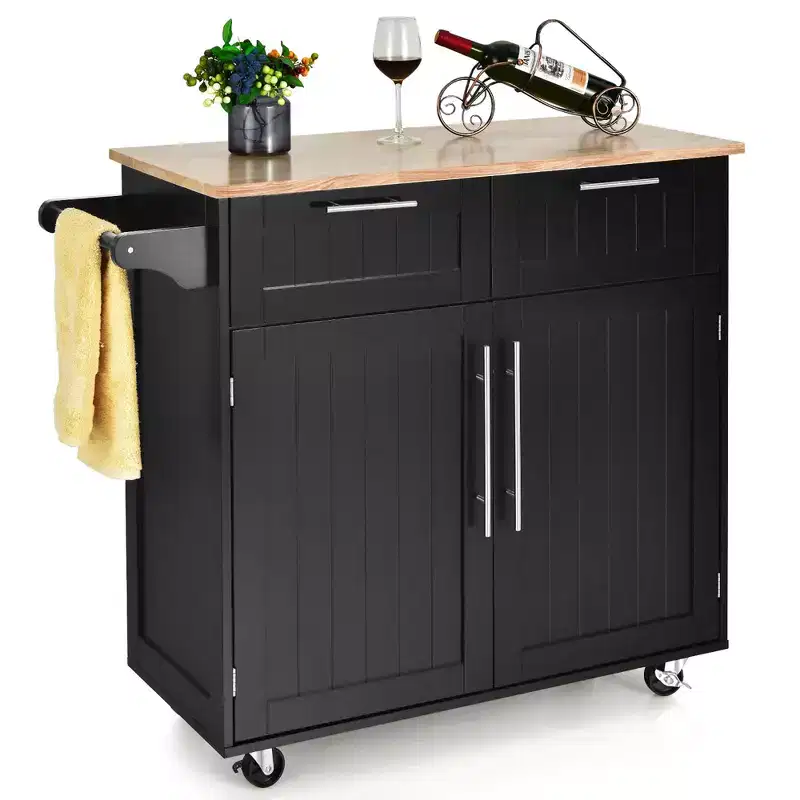 Rolling Kitchen Cart Island Heavy Duty Storage Trolley Cabinet Utility