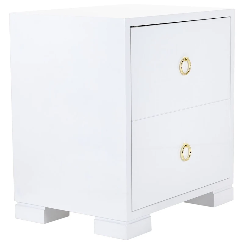 White/ Gold Lacquer Chest - 24Wx18Dx26H