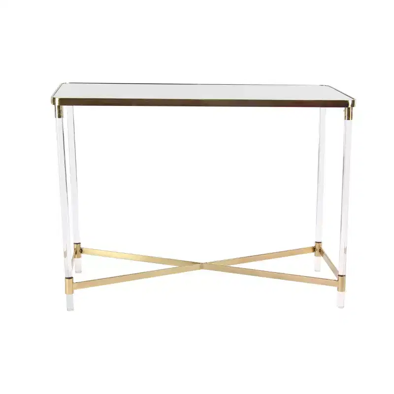 Modern Acrylic Console Table Gold - Olivia & May