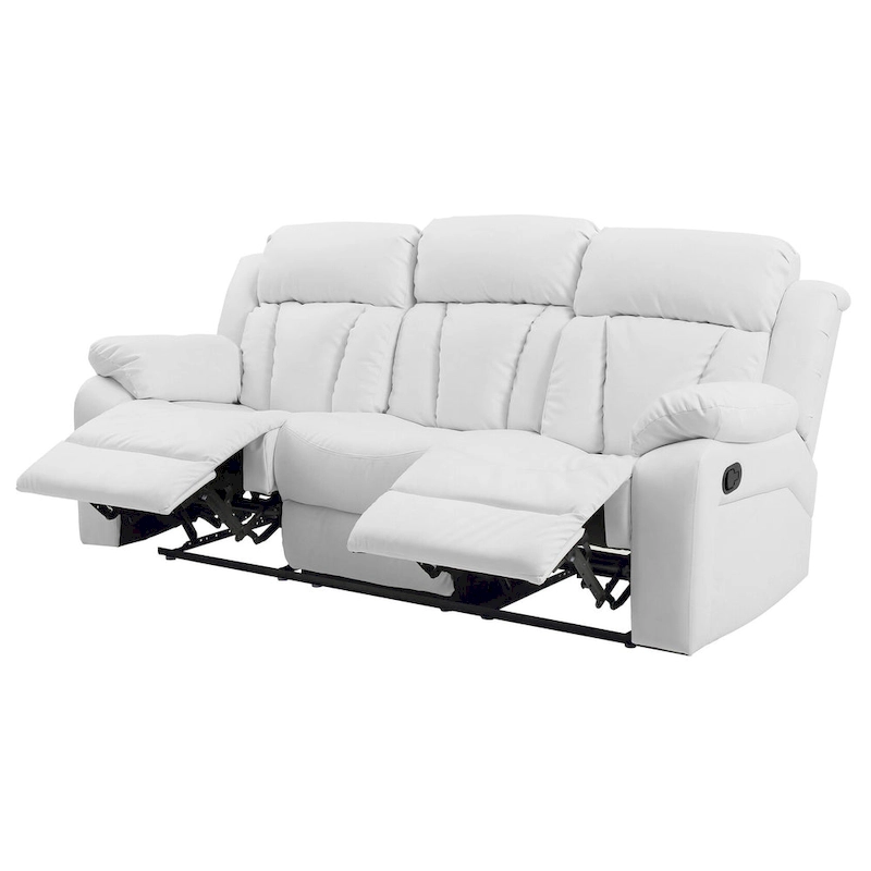 Daria 85 in. W Flared Arm Faux Leather Straight Reclining Sofa - 37L x 85W x 41H