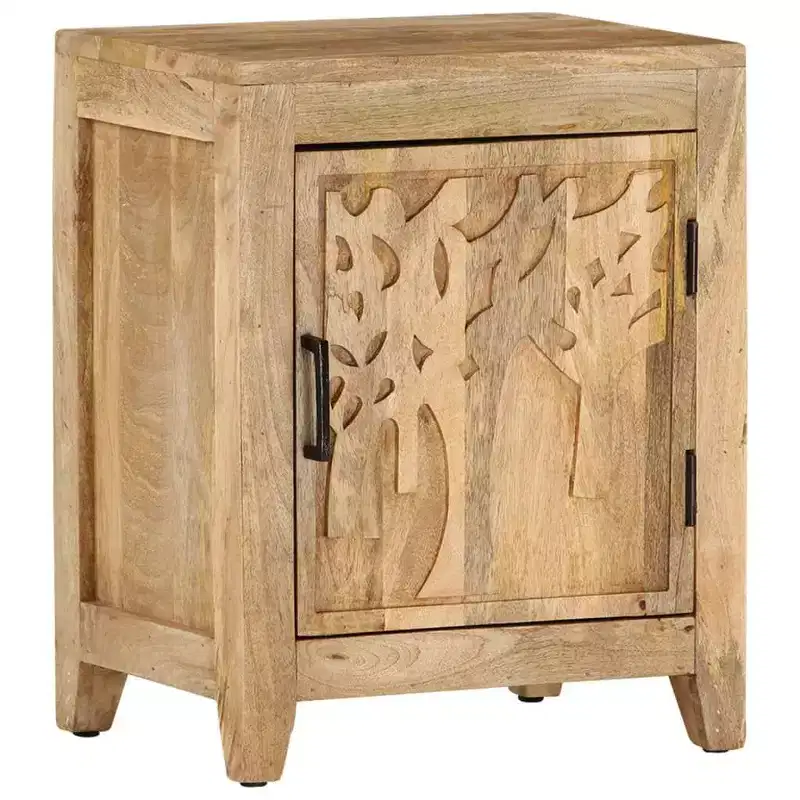 Bedside Cabinet 15.7x11.8x19.7 Solid Mango Wood