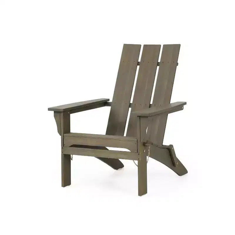 GDFStudio Gurekam Outdoor Acacia Wood Folding High Back Adirondack Chair