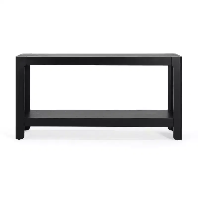 59 Modern Entryway Console Table, Minimalist Hallway Table with Rounded Corners, Open Shelf for Living Room or Behind Sofa - Panipeachy