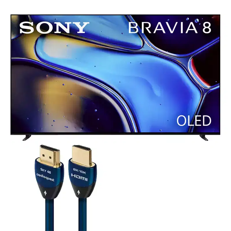 Sony K65XR80M2 BRAVIA 8 II 65 Inch QD-OLED 4K HDR TV with AudioQuest SKY 3m HDMI Cable