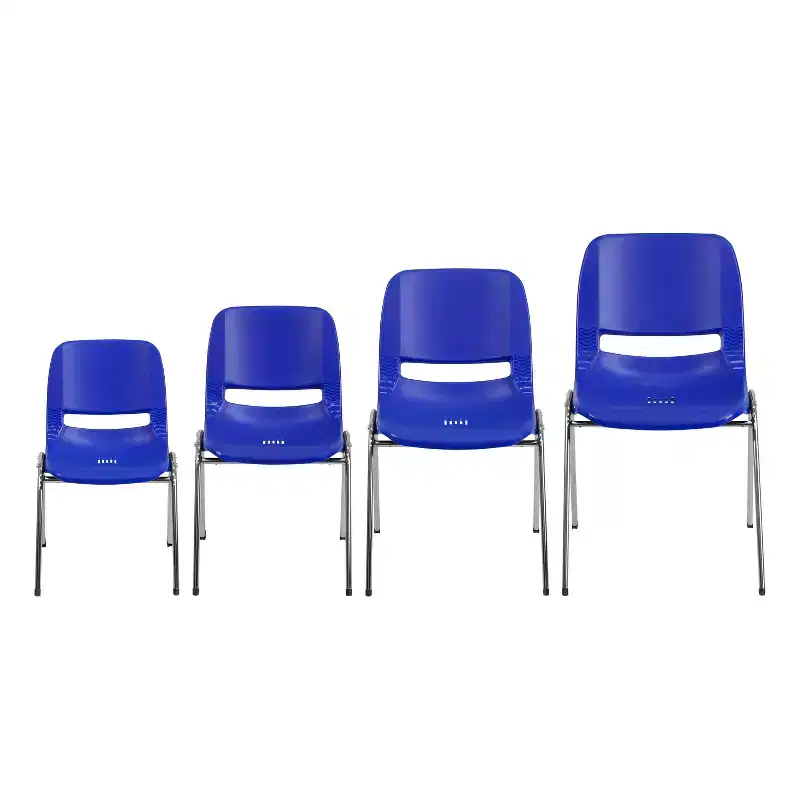4-Pack Ergonomic Shell Stack Chair with Chrome Frame, 880 lb Capacity, 18