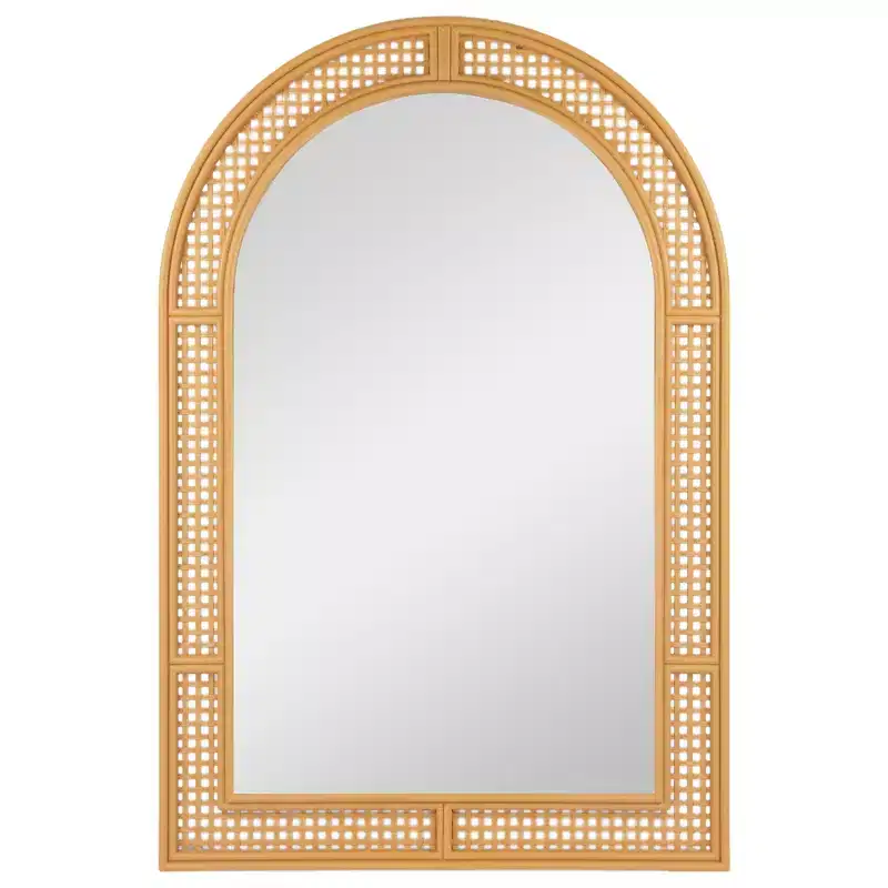 Northlight 36 Arched Lattice Weaved Decorative Wall Mirror