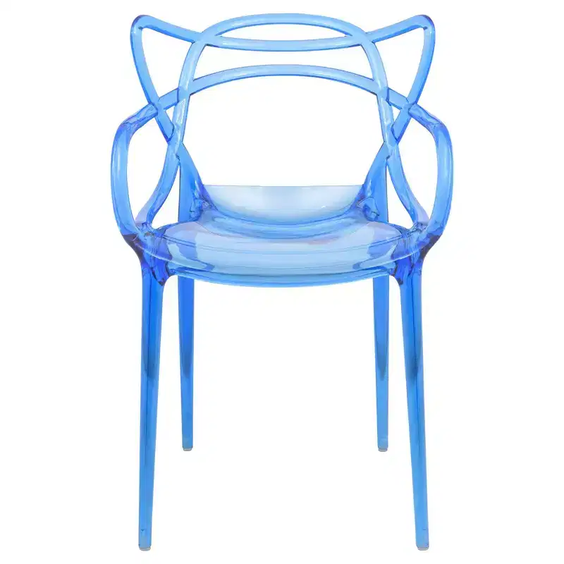 Milan Modern Acrylic Dining Chair Stylish Wire Design with Metal Legs, Durable Stackable Lightweight Chair for Kitchen, Dining Room