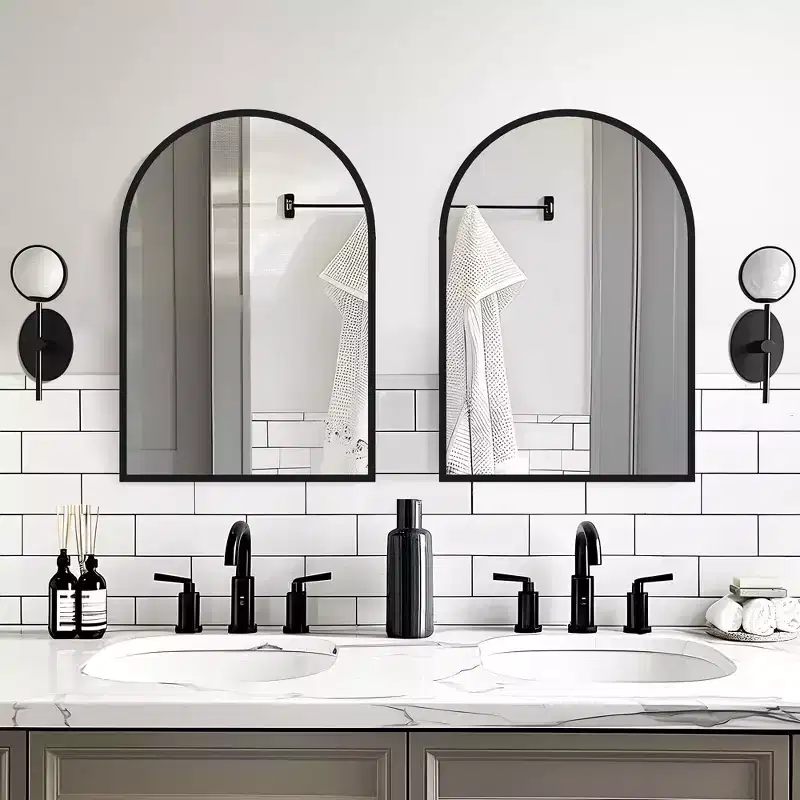 Classic Arch Solid Wood Framed Wall Mounted Mirror Vanity Mirror