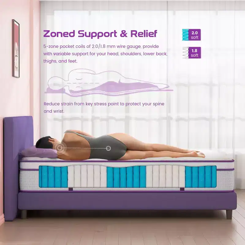 10 Euro Top Memory Foam Spring Hybrid Mattress - Compatible with Platform Bed, Box Spring, or Slat Base