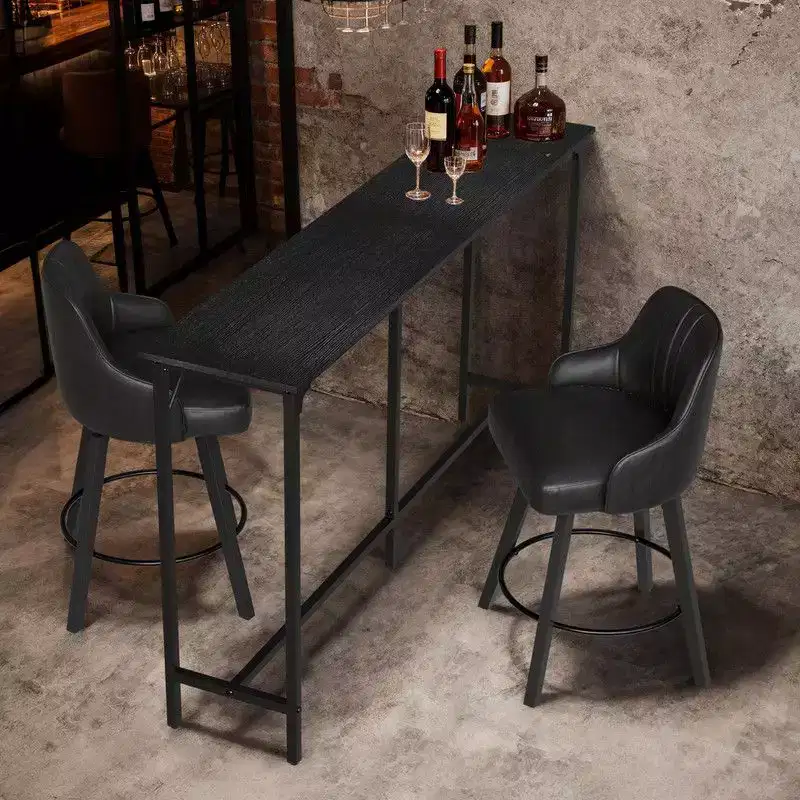 71'' Counter Height Bar Dining Table with Metal Frame , Pub Sofa Table for Kitchen and Living Room