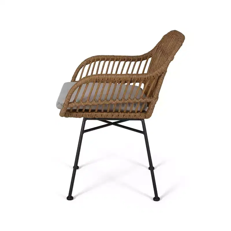 Lehrman 3pc Faux Wicker Chat Set: Steel Frame, Weather-Resistant, Christopher Knight Home