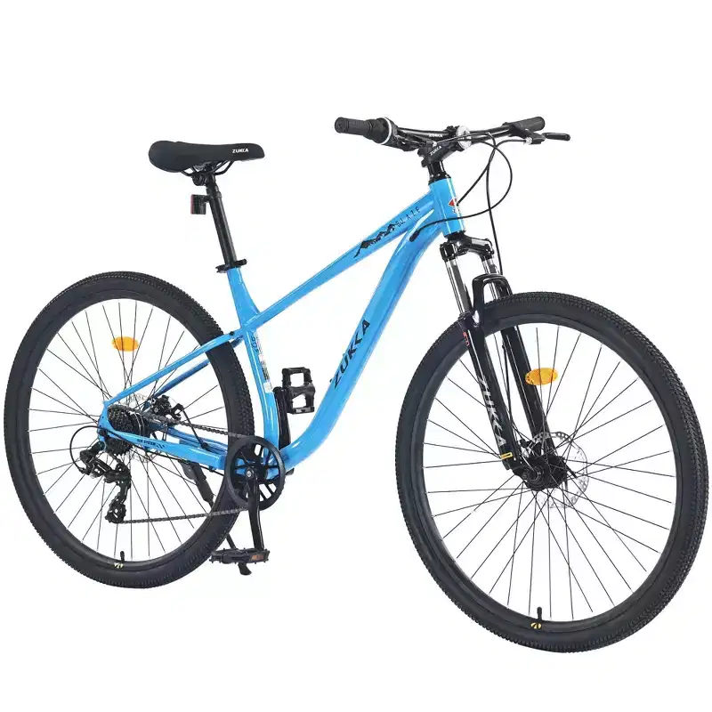NAYSAYE 29 Inch Mountain Bike 8 Speed Steel Frame with Front Suspension for Adults and Youth, Blue, 70.8*27.1*41.7