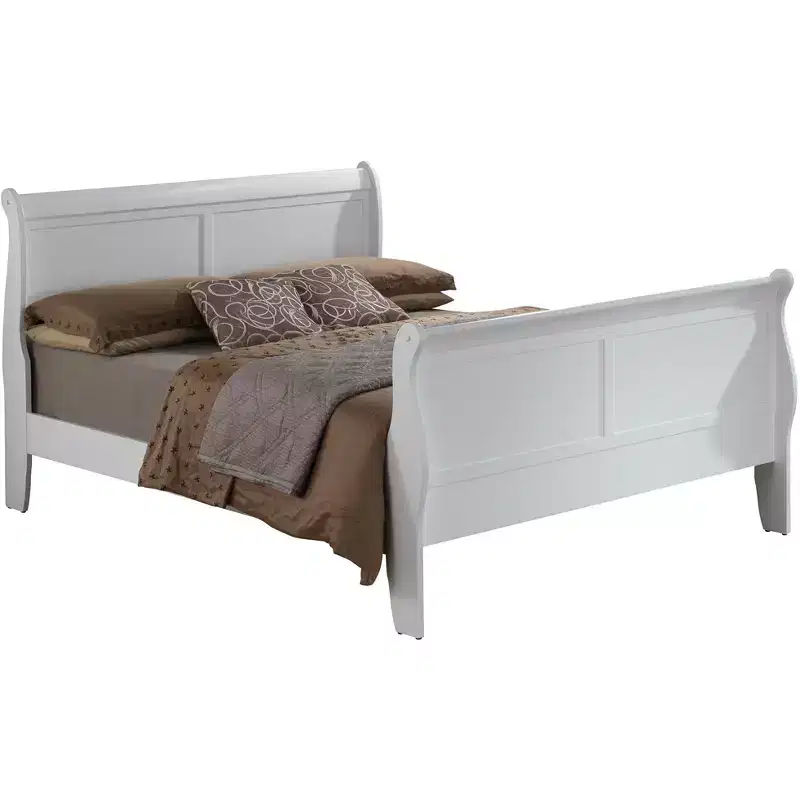 Passion Furniture Louis Philippe Full Sleigh Bed with High Footboard