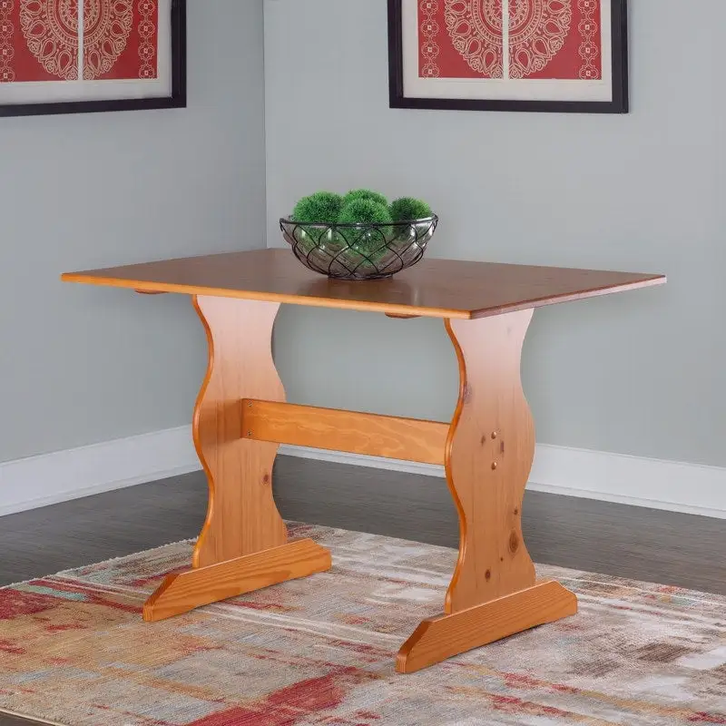 Riki Family Dining Table – Light Brown Rectangle Solid Wood Kitchen Table