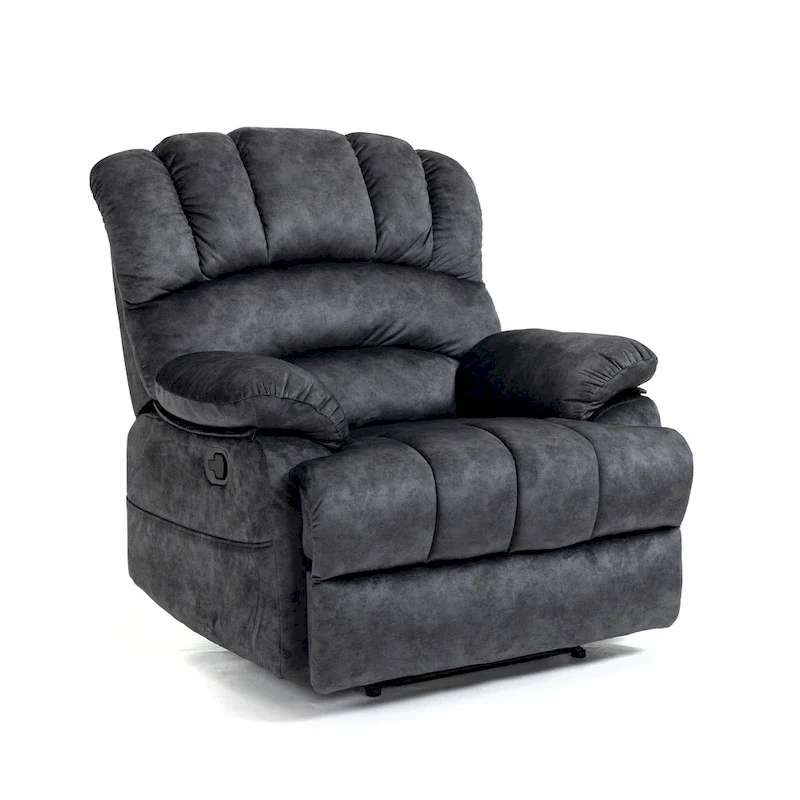Oversized Manual Recliner Chair with Side Lever and Adjustable Backrest