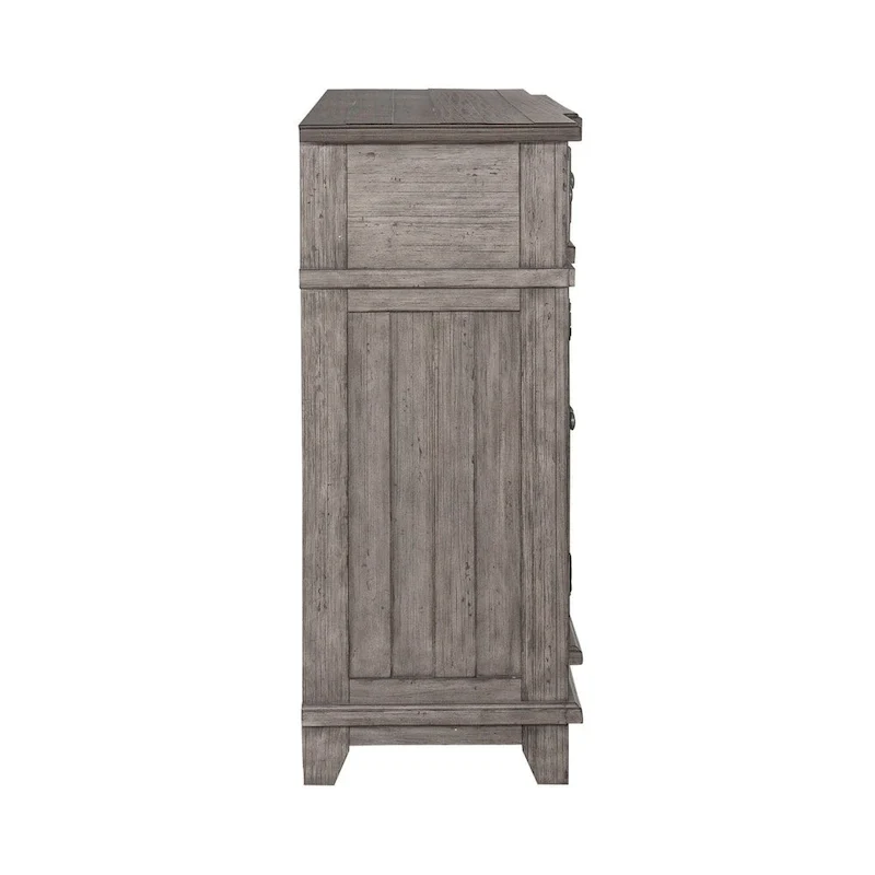 Breakfront Server in Distressed White or Grey
