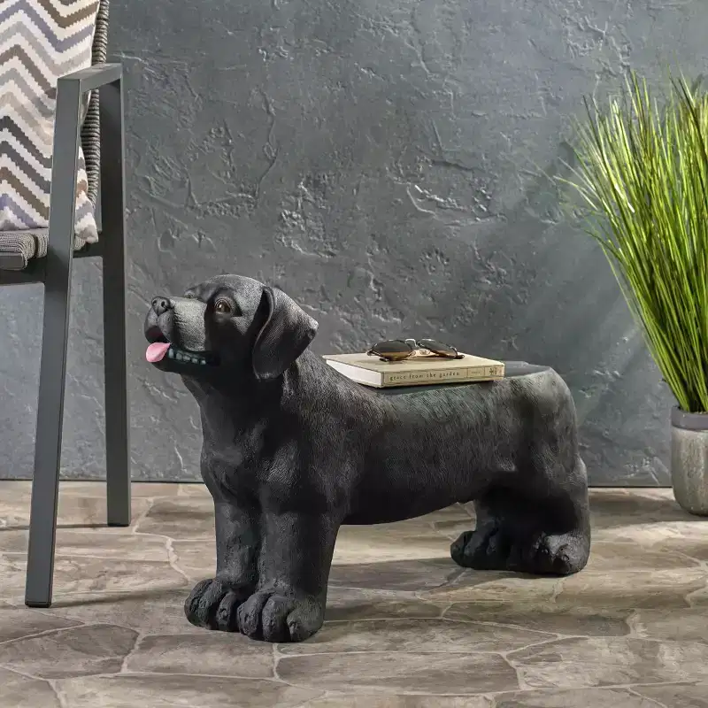 Christopher Knight Home Damien Modern Lightweight Concrete Patio Dog Bench