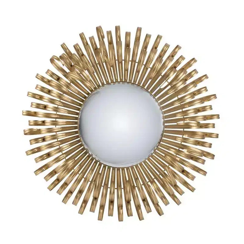 HomeRoots 27 Gold Sunburst Iron Framed Accent Mirror