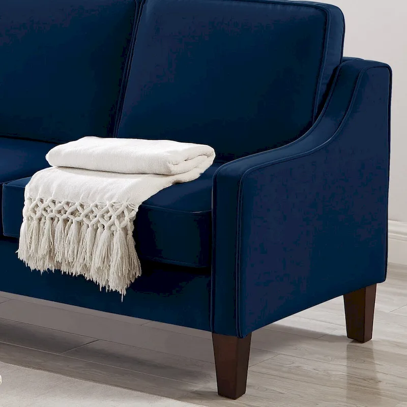 Velvet Loveseat Sofa with Square Arms, 51.5